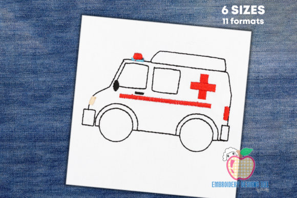 Ambulance Van on Road Sketch