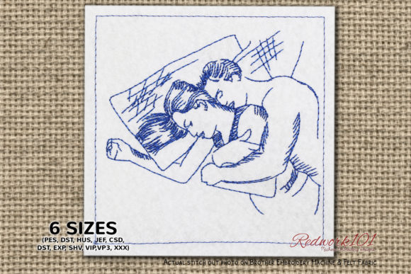 Couple in Bed Lineart Design