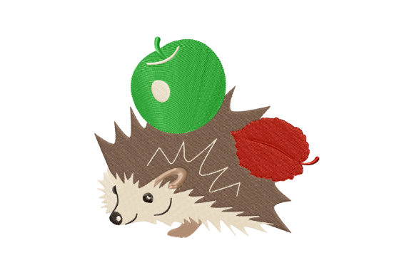 Cute Hedgehog with Apple
