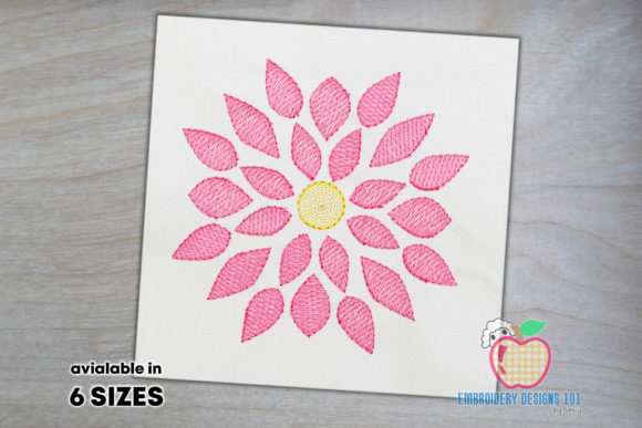 Dahlia Flower Sketch Embroidery Review
