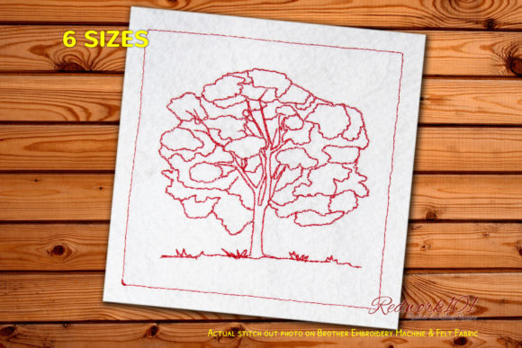 Elm Tree Redwork: A Thoughtful Forest Embroidery Choice