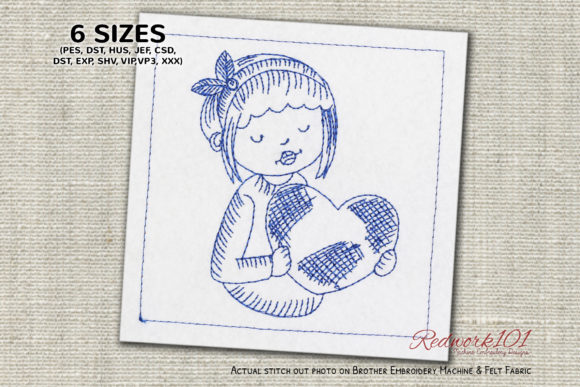 Girl Holding Heart: A Thoughtful Embroidery Choice for Personalized Gifts