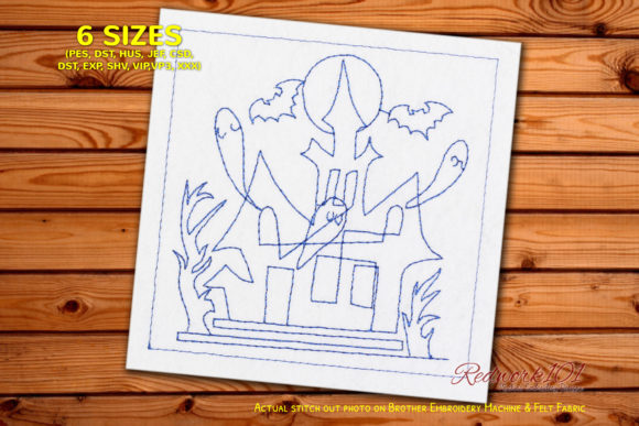 Hunted Ghost House Redwork