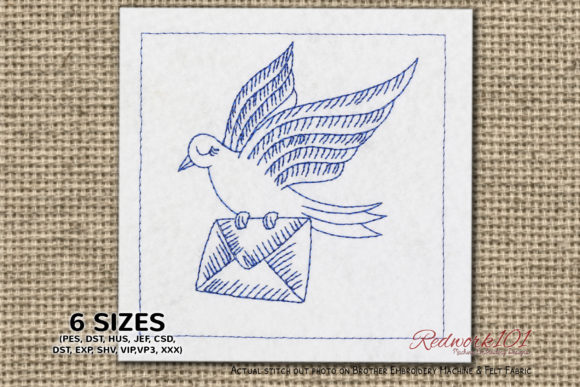 Love Bird Carrying Letter Lineart Design