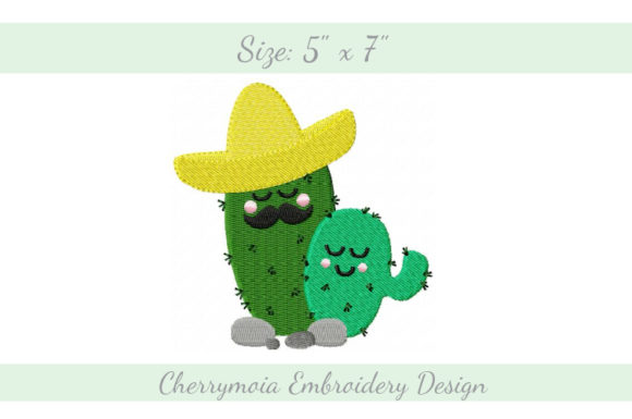 Sombrero Cactuses: A Playful, Sun-Drenched Embroidery Gem