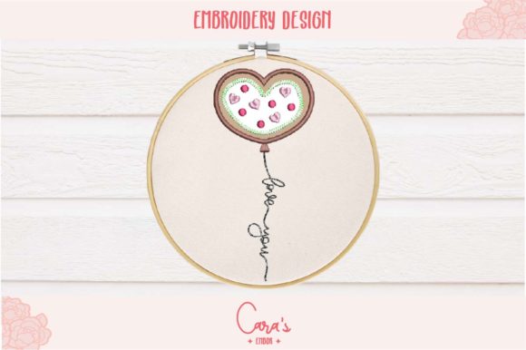 Valentine Cookie Balloon Applique